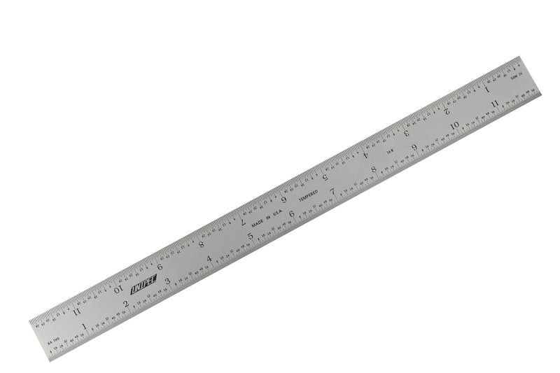 UNIPEC 12-Inch Replacement Blade for Combination Square – 16R Graduations (1/32", 1/64", 1/50", 1/100") | Hardened Steel, Etched & Black-Filled (Blade Only) - Image 1